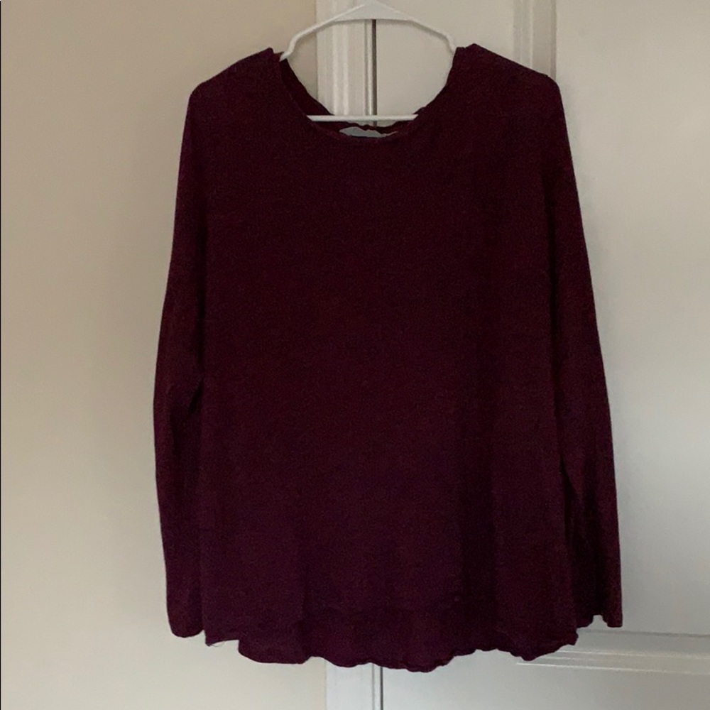 Burgundy long sleeve shirt